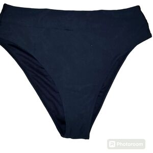 Black High Waist NWOT Women's Bikini Swimsuit Bottoms 13.5" Waist